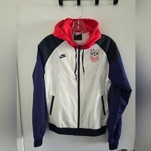 Nike Women's USA Windbreaker Jacket - Red, White, and Blue